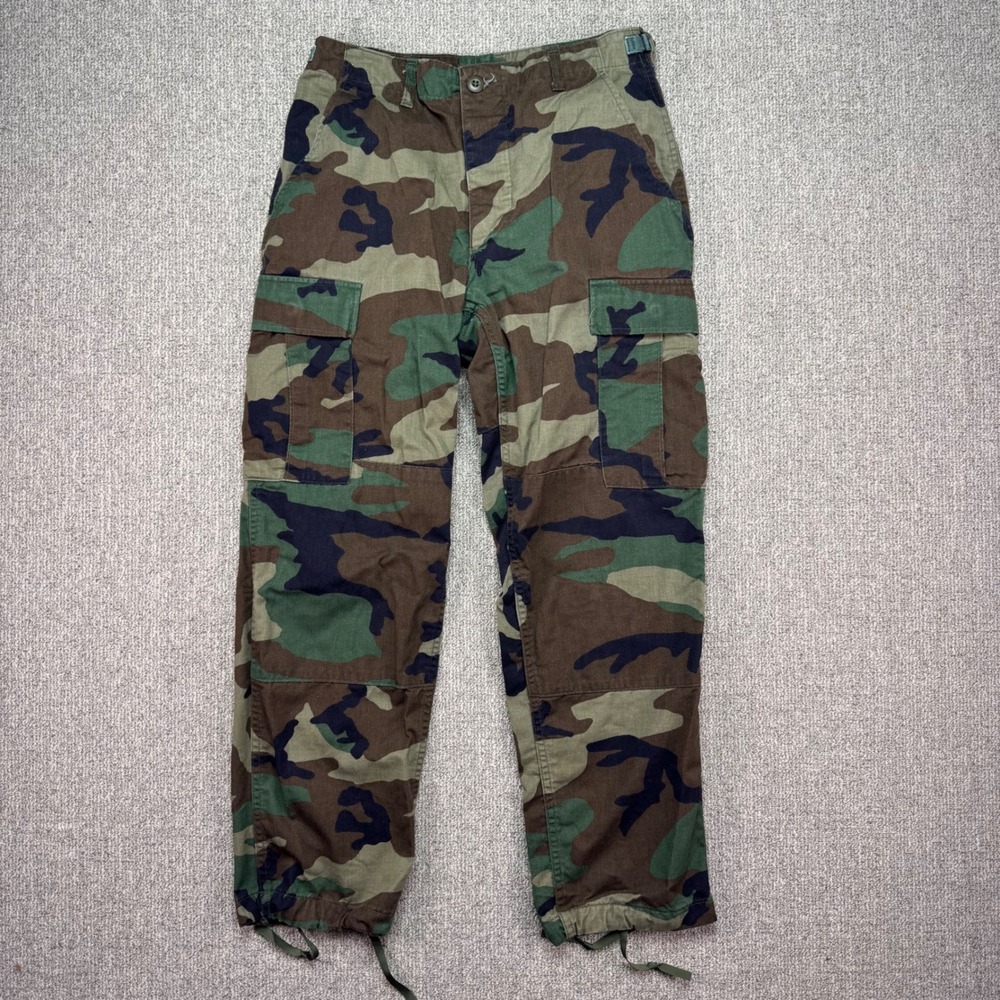 Vintage US Military Woodland Camo BDU Pants Small Short Army Cargo Trousers